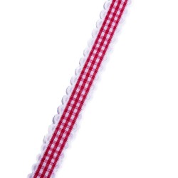 Wstążka dekoracyjna z koronkowym brzegiem 1,5cm/2 m KRATKA, zdjęcie 13
