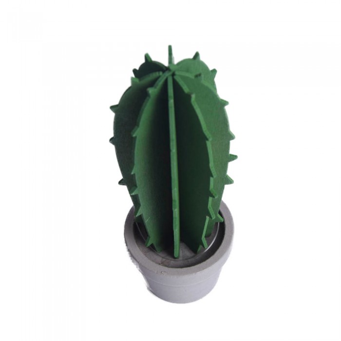 Średni drewniany kaktus w doniczce sztuczny kwiat sukulent