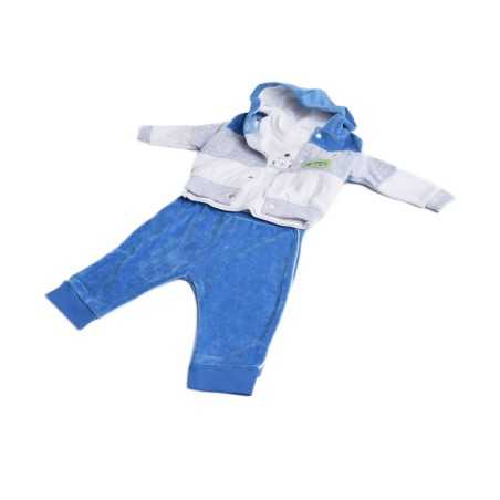 Modny welurowy dresik dres niemowlęcy rozm. 56 niebieski