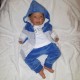 Modny welurowy dresik dres niemowlęcy rozm. 62 niebieski