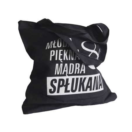Torba płócienna z nadrukiem MŁODA PIĘKNA SPŁUKANA