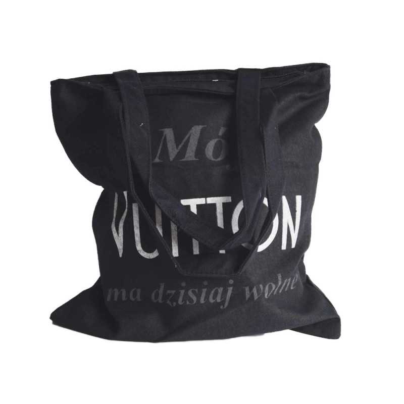 Torba płócienna z nadrukiem MÓJ VUITTON na dzisiaj wolne Torba płócienna z nadrukiem MÓJ VUITTON na dzisiaj wolne