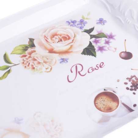Taca plastikowa duża prostokątna ROSE / taca śniadaniowa