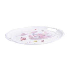 Taca śniadaniowa / taca plastikowa okrągła z rączkami CAKE, zdjęcie 3