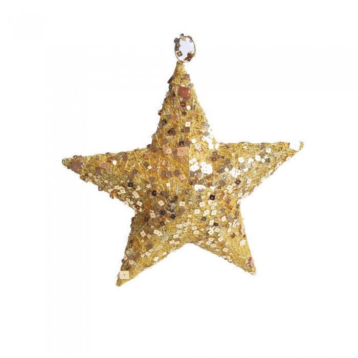 Duża złota gwiazda z cekinami ozdoba dekoracja świateczna