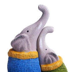 Kolorowa figurka dekoracyjna para słoni / figurka słonia