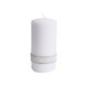 CRYSTAL świeca z perełkami i cyrkoniami biała walec średni wys. 14 cm