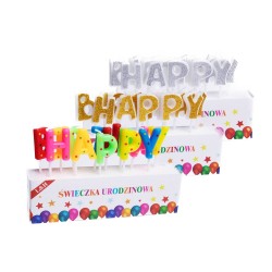 Kolorowe świeczki urodzinowe napis HAPPY BIRTHDAY literki PIKERY, zdjęcie 3