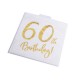 Serwetki papierowe urodzinowe na 60 urodziny białe 33x33cm