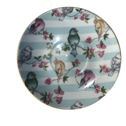 Porcelanowa filiżanka ze spodkiem do kawy i herbaty PTAKI, zdjęcie 3
