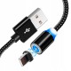 czarny kabel magnetyczny 3W1 ładowarka IPHONE MICRO USB C