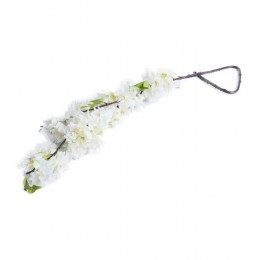 Duża gałąź kwitnącej wiśni białej / sztuczne kwiaty do wazonu