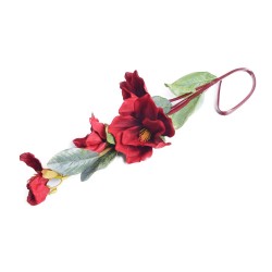 Ukwiecona gałąź magnolii z pąkami / czerwona magnolia kwiat sztuczny, zdjęcie 3