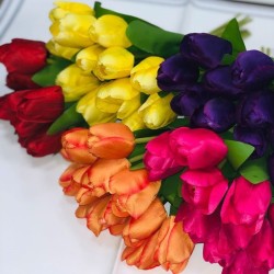 Bukiet sztucznych tulipanów pomarańczowych 12 szt / sztuczne tulipany, zdjęcie 5