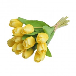 Bukiet sztucznych tulipanów żółtych 12 szt / sztuczne tulipany
