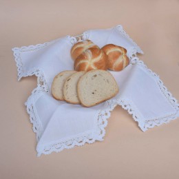 Biała serwetka do koszyczka na chleb pieczywo 42x42cm
