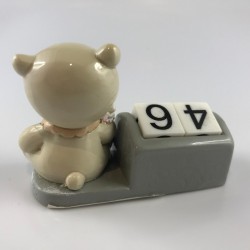 Datownik ozdoba ceramiczna kalendarz Miś z butelką do pokoju dziecka, zdjęcie 13