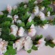 Sztuczny kwiat biało-różowa malwa pełna ogrodowa alcea gałązka 120 cm