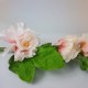 Sztuczny kwiat biało-różowa malwa pełna ogrodowa alcea gałązka 120 cm