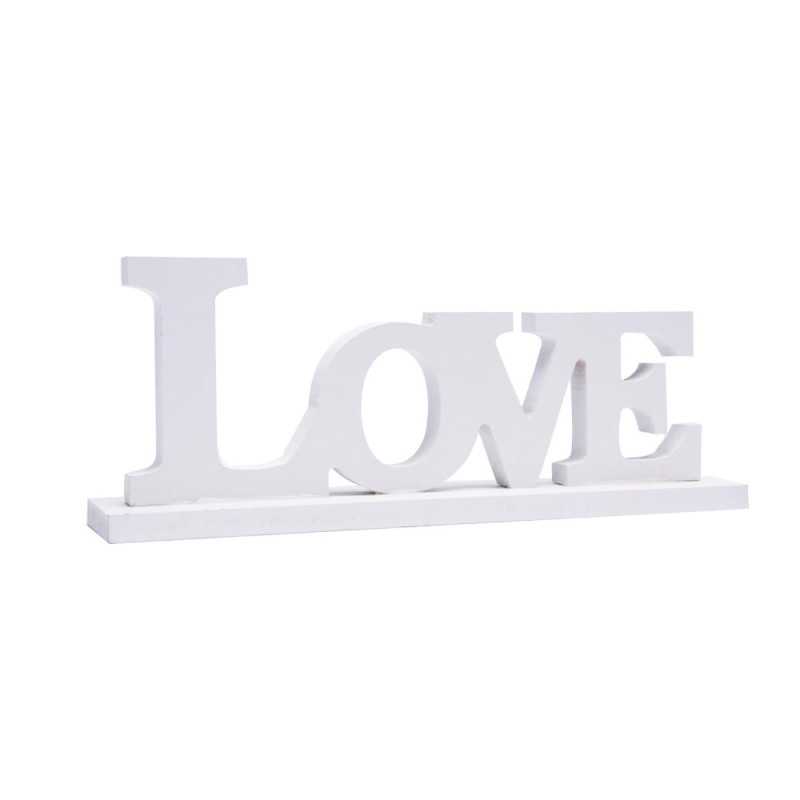 Drewniany napis LOVE 22cm x 9cm biały ślub wesele ozdoba