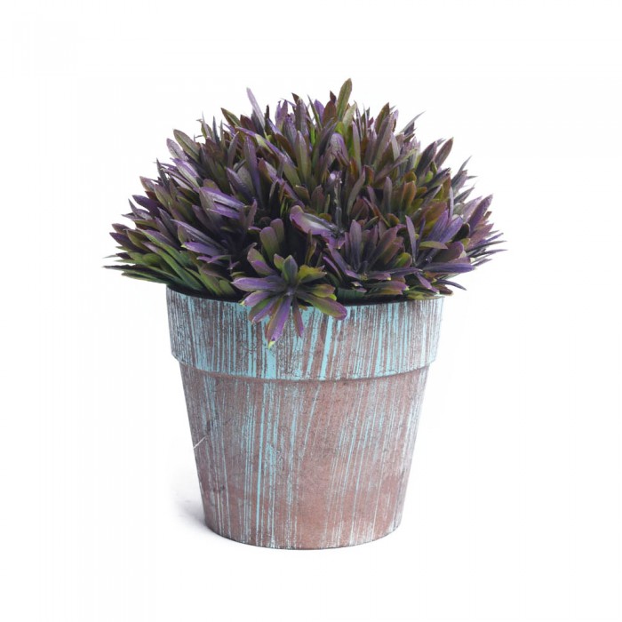 Fioletowa sztuczna roślina w doniczce / sztuczne kwiaty doniczkowe