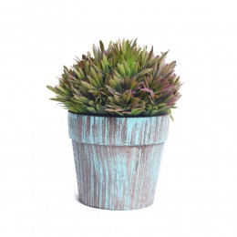 Fioletowo-zielona sztuczna roślina w doniczce / sztuczne kwiaty