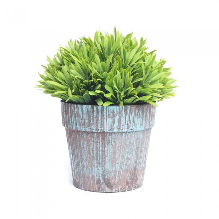 Zielona sztuczna roślina w doniczce / sztuczne kwiaty doniczkowe