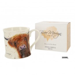 Kubek ceramiczny na prezent krowa Highland Cattle / wiejski kubek
