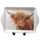 Mini tacka taca śniadaniowa z motywem krowy KROWA Highland