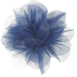 Biała opaska na głowę dla niemowlaka z dużym niebieskim kwiatem