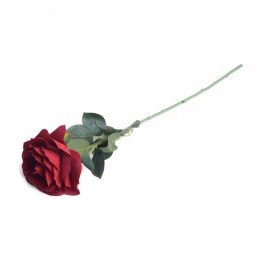Czerwona róża sztuczna na gałązce h 65cm / sztuczny kwiat róża