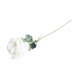 Biała róża sztuczna na gałązce h 65cm / sztuczny kwiat róża