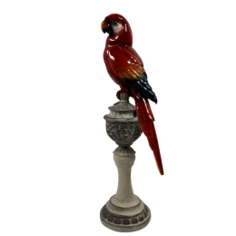 Figurka papuga 32cm / papuga figurka ceramiczna na podstawce