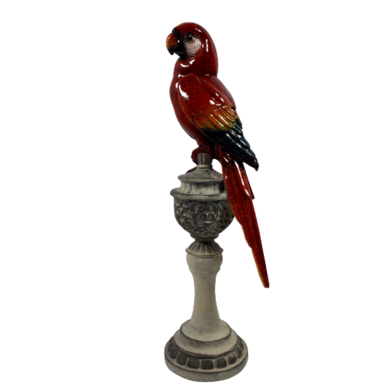 Figurka papuga 32cm / papuga figurka ceramiczna na podstawce
