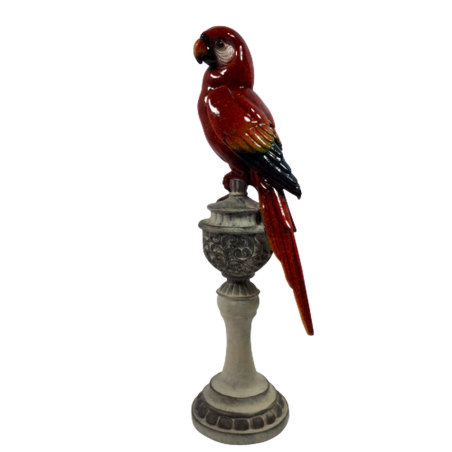 Figurka papuga 32cm / papuga figurka ceramiczna na podstawce