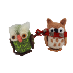 Sowa sówka OWL z filcu handmade zabawka dla kota maskotka