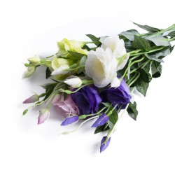 Fioletowa eustoma sztuczna na gałązce 80 cm / sztuczne kwiaty eustoma, zdjęcie 4