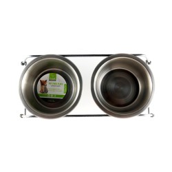Podwójne miski na stojaku dla psa kota 350ml