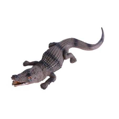 Brązowy krokodyl aligator gumowa zabawka dla dziecka dł. 31cm