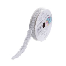 Koronka wstążka ozdobna / wstążka koronkowa KWIATKI LISTKI 1m 1,5cm