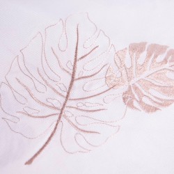 Obrus nowoczesny na stół ławę brązowe liści MONSTERA 85x85cm