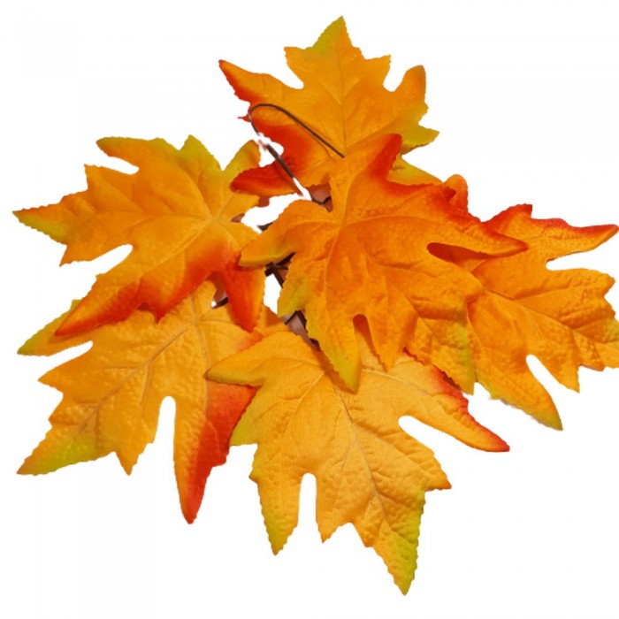 Jesienne sztuczne liście do dekoracji / sztuczny liść pomarańcz 6szt