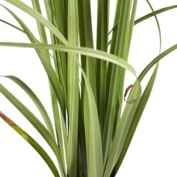 Sztuczna trawa w doniczce z białym kwiatem 68 cm / sztuczna roślina