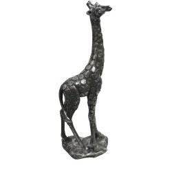 Figurka dekoracyjna żyrafy 35 cm / rzeźba żyrafa srebrna glamour, zdjęcie 3