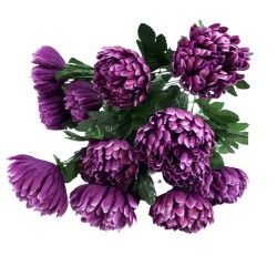 Chryzantemy sztuczne bukiet x14 / sztuczna chryzantema fioletowa 50 cm, zdjęcie 4