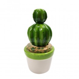 Ceramiczny kaktus w doniczce 17 cm / dekoracja do domu biura