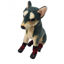 Ciepłe skarpety buty dla psa na zime z gumową podeszwą CZERWONE