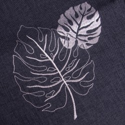 Szara serweta obrus na stół ławę 85x85cm MONSTERA FILODENDRON