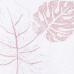 Biały bieżnik 40x160cm brązowa MONSTERA FILODENDRON bieżnik na ławę