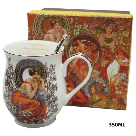 Zestaw prezentowy ceramiczny kubek z łyżeczką QUEEN ISABELL DAMA
